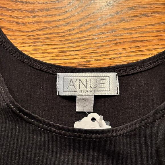 A'nue Thin Strap Tank Top Stretchy Black Women's Size Small Made in USA NWT - Picture 3 of 11